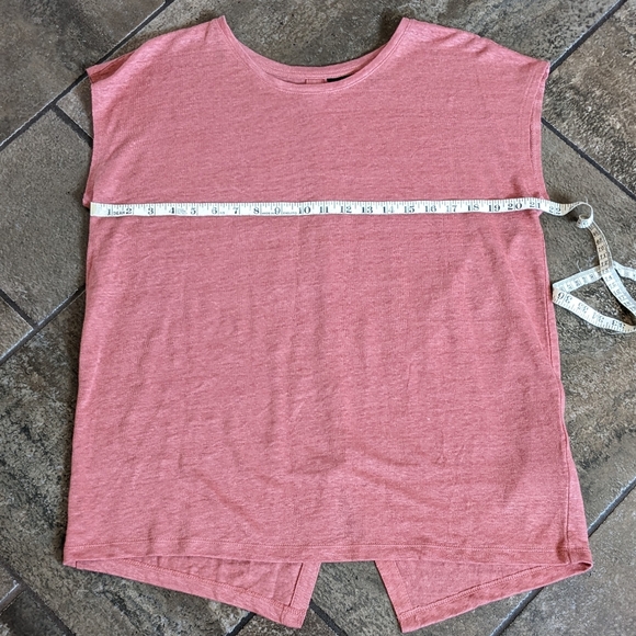 Tahari Linen Short Sleeve Button Back Top Laggenlook High Low Size L Dus… - Picture 10 of 10